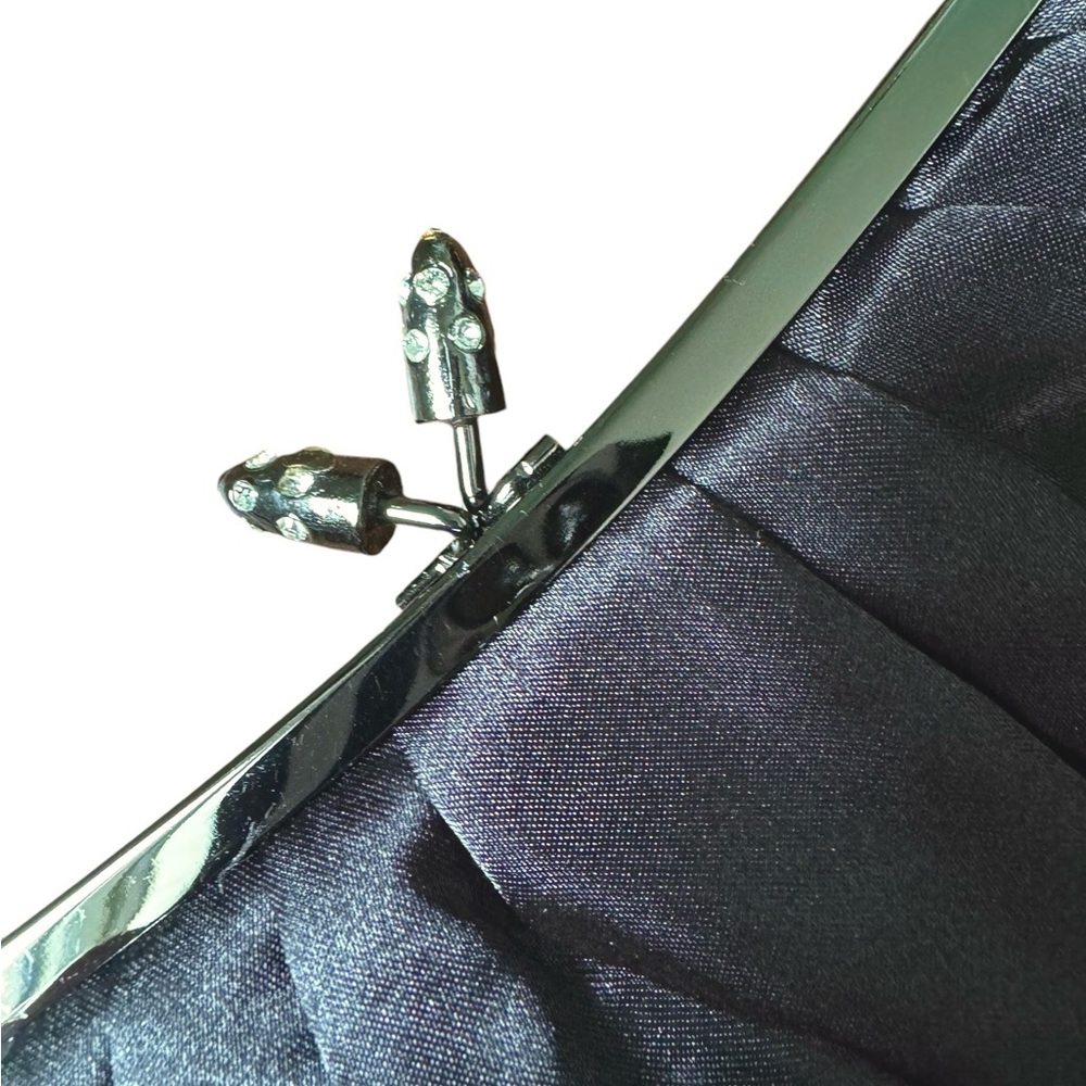 Wet Seal Black Faux Satin Clutch - Picture 3 of 6